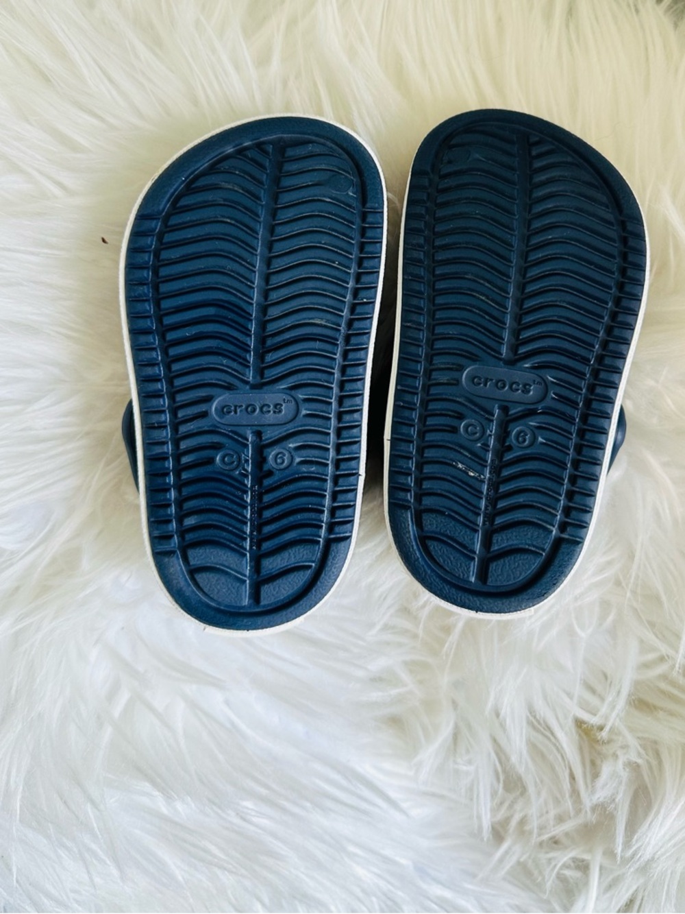 CROCS Kids Navy Blue Slip-On Clog Sandals - Picture 2 of 4